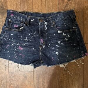 Vintage Levi Jean shorts! Hand painted! Fits size 27/28